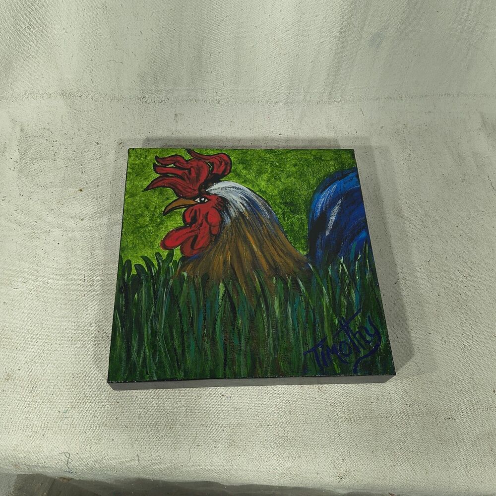 Original Acrylic Painting "In The Tall Grass"  10" X 10" By Timothy Designs